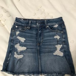 American eagle jean skirt with distressing